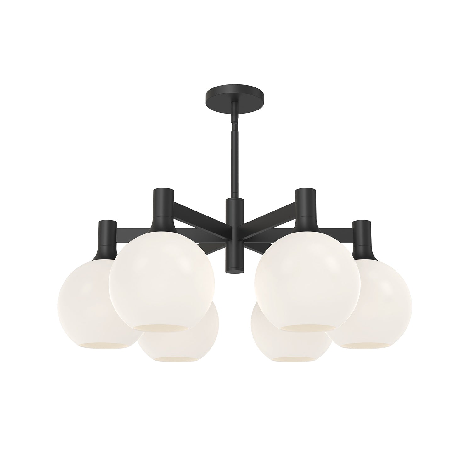 Alora - CH506230MBOP - Six Light Chandelier - Castilla - Matte Black/Opal Matte Glass