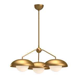 Alora - CH522328AGOP - Three Light Chandelier - Rubio - Aged Gold/Opal Matte Glass