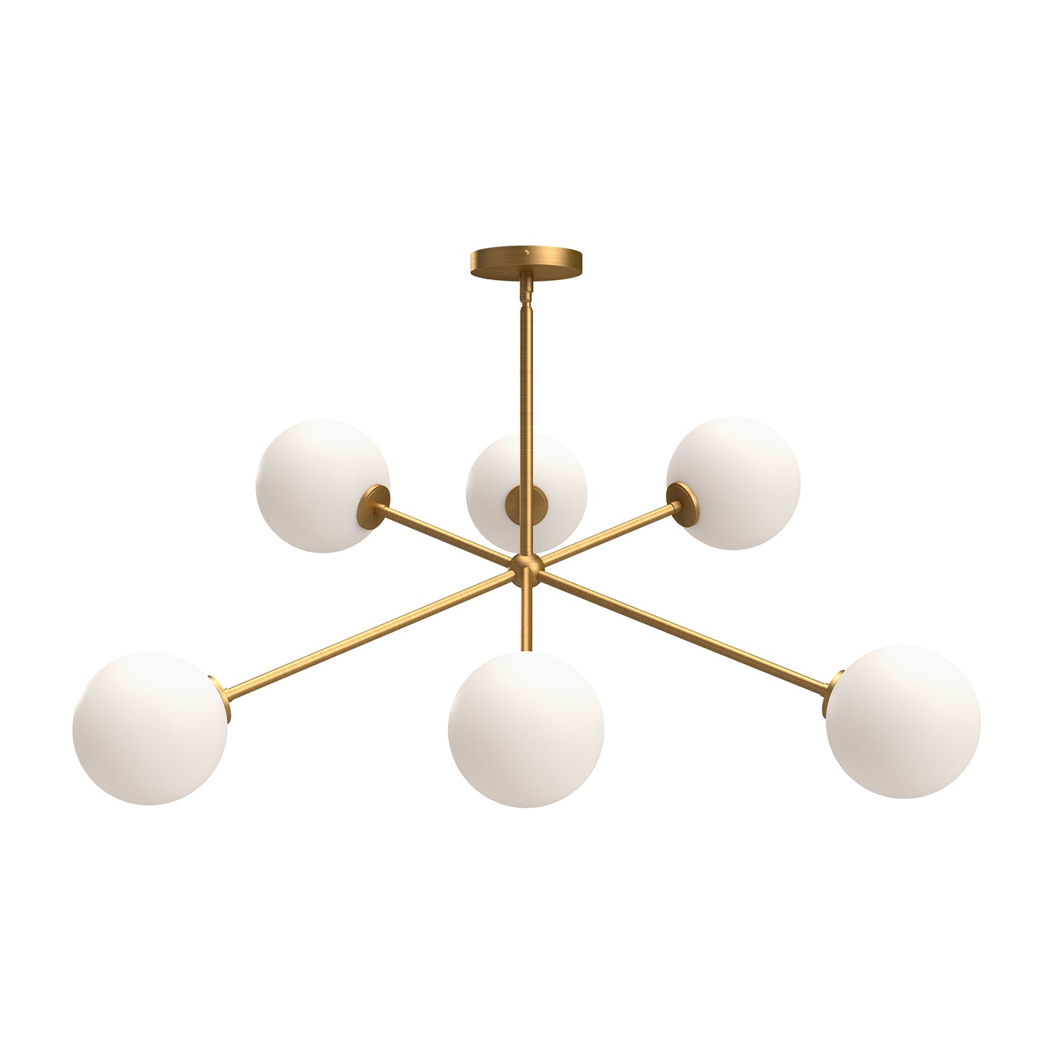 Alora - CH549640AGOP - Six Light Chandelier - Cassia - Aged Gold/Opal Matte Glass