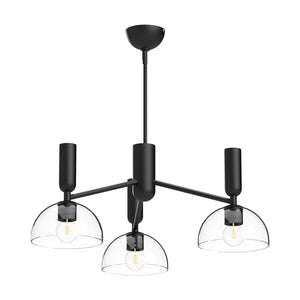 Alora - CH563335MBCL - Three Light Chandelier - Jude - Clear Glass/Matte Black