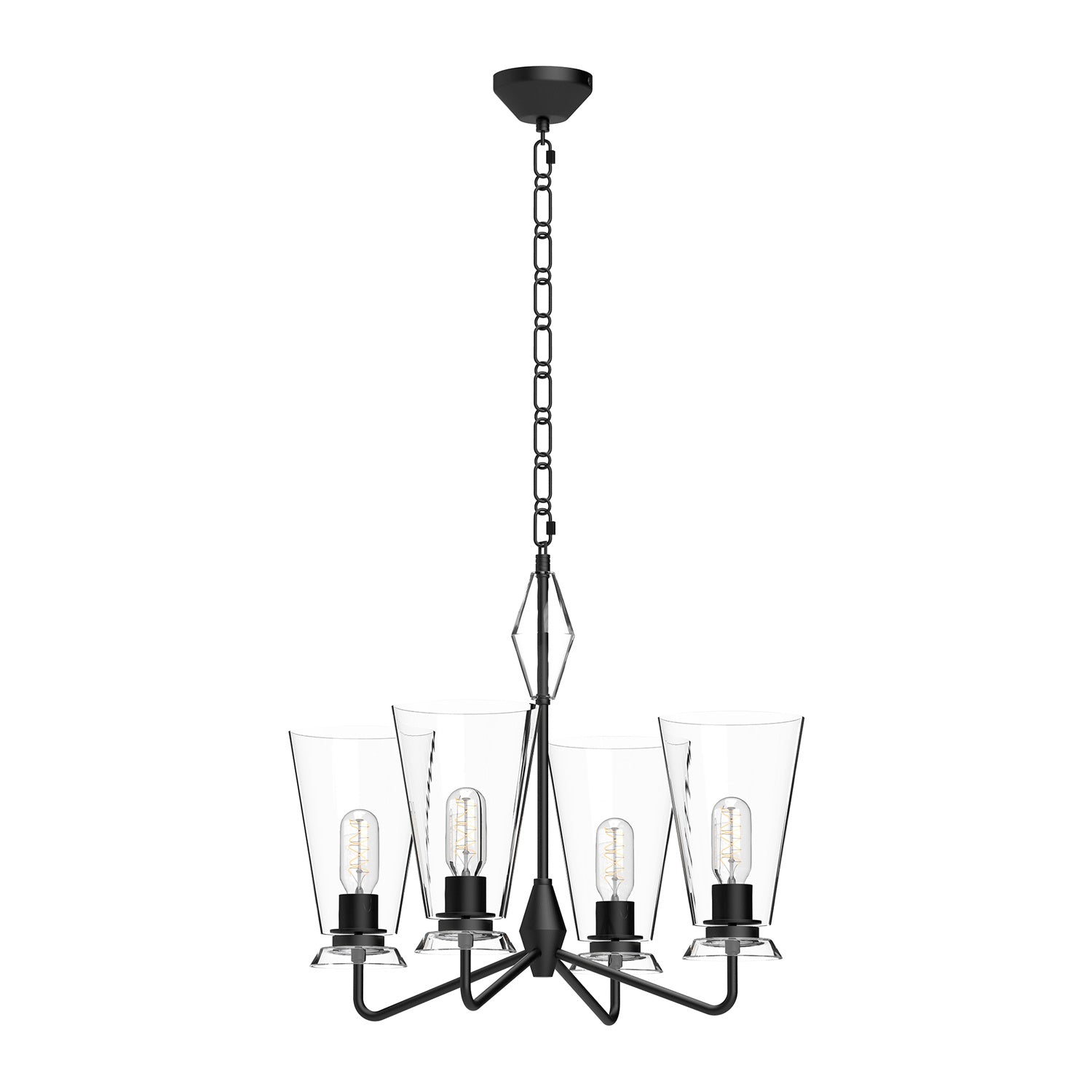 Alora - CH570423MBCL - Four Light Chandelier - Salem - Clear Glass/Matte Black