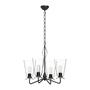 Alora - CH570423MBCL - Four Light Chandelier - Salem - Clear Glass/Matte Black