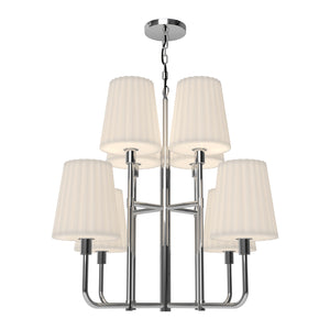 Alora - CH628830CHOP - Eight Light Chandelier - Plisse - Chrome/Opal Matte Glass