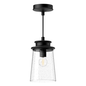 Alora - EP533006BKCB - One Light Exterior Pendant - Quincy - Clear Bubble Glass/Textured Black