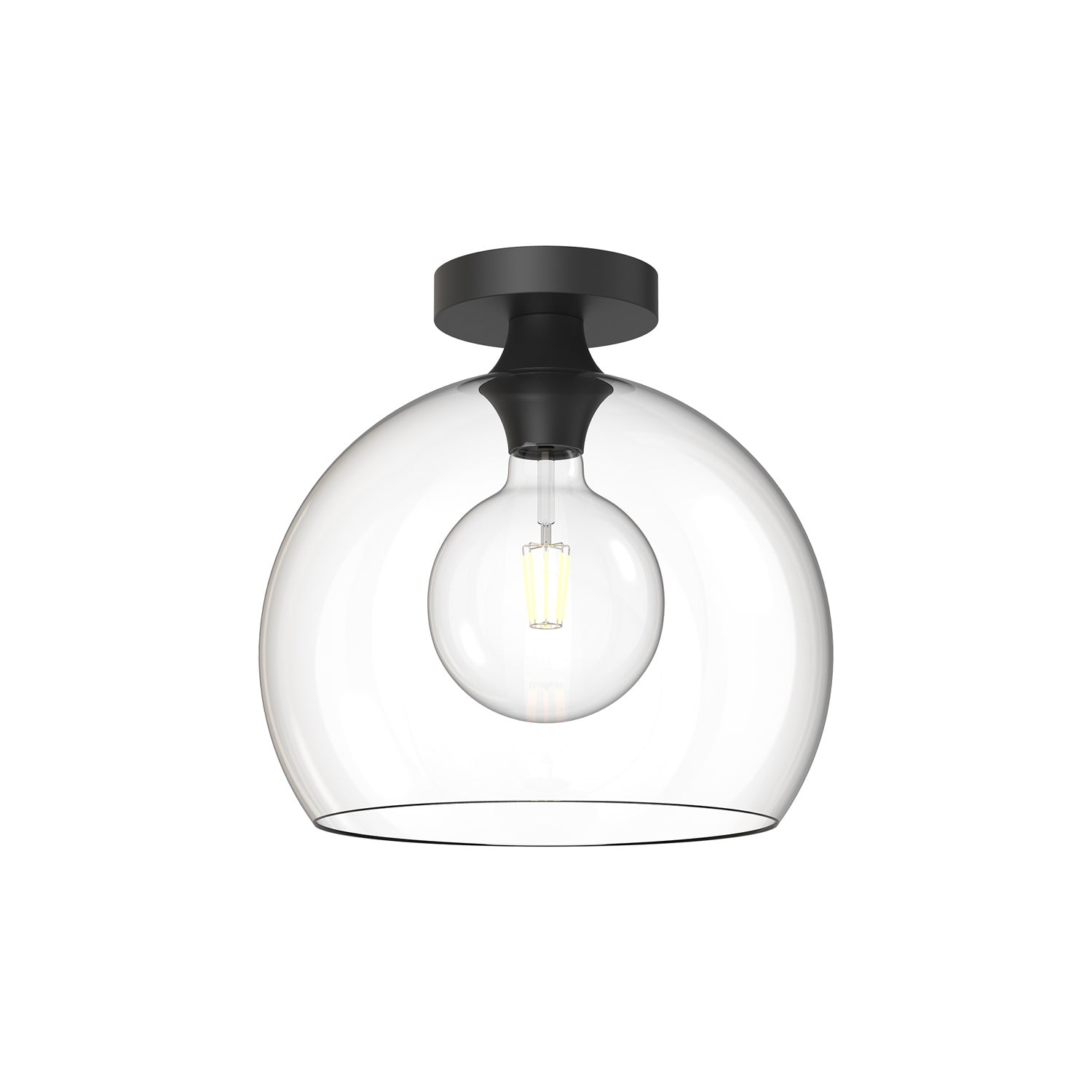 Alora - FM506312MBCL - One Light Flush Mount - Castilla - Clear Glass/Matte Black