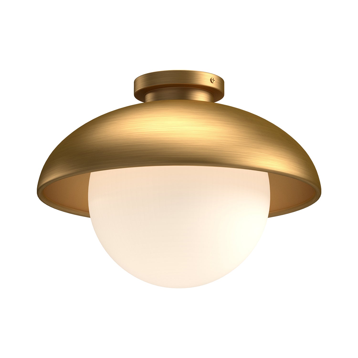 Alora - FM522012AGOP - One Light Flush Mount - Rubio - Aged Gold/Opal Matte Glass