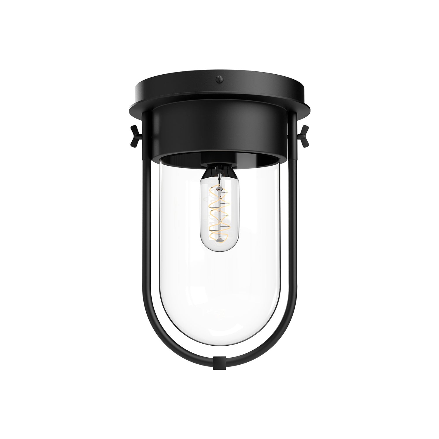 Alora - FM539008MBCL - One Light Flush Mount - Cyrus - Clear Glass/Matte Black