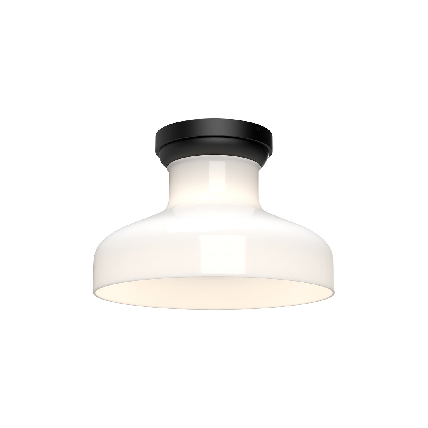 Alora - FM540011MBGO - One Light Flush Mount - Westlake - Glossy Opal Glass/Matte Black