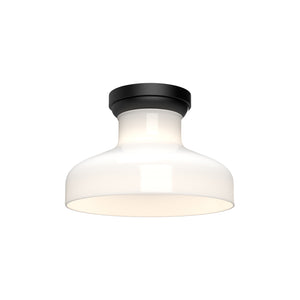 Alora - FM540011MBGO - One Light Flush Mount - Westlake - Glossy Opal Glass/Matte Black