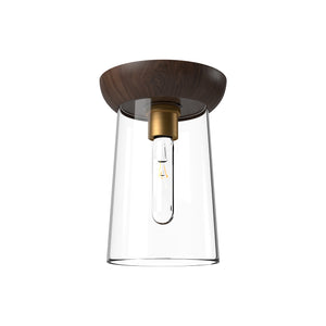 Alora - FM542007AGWT - One Light Flush Mount - Emil - Aged Gold/Walnut