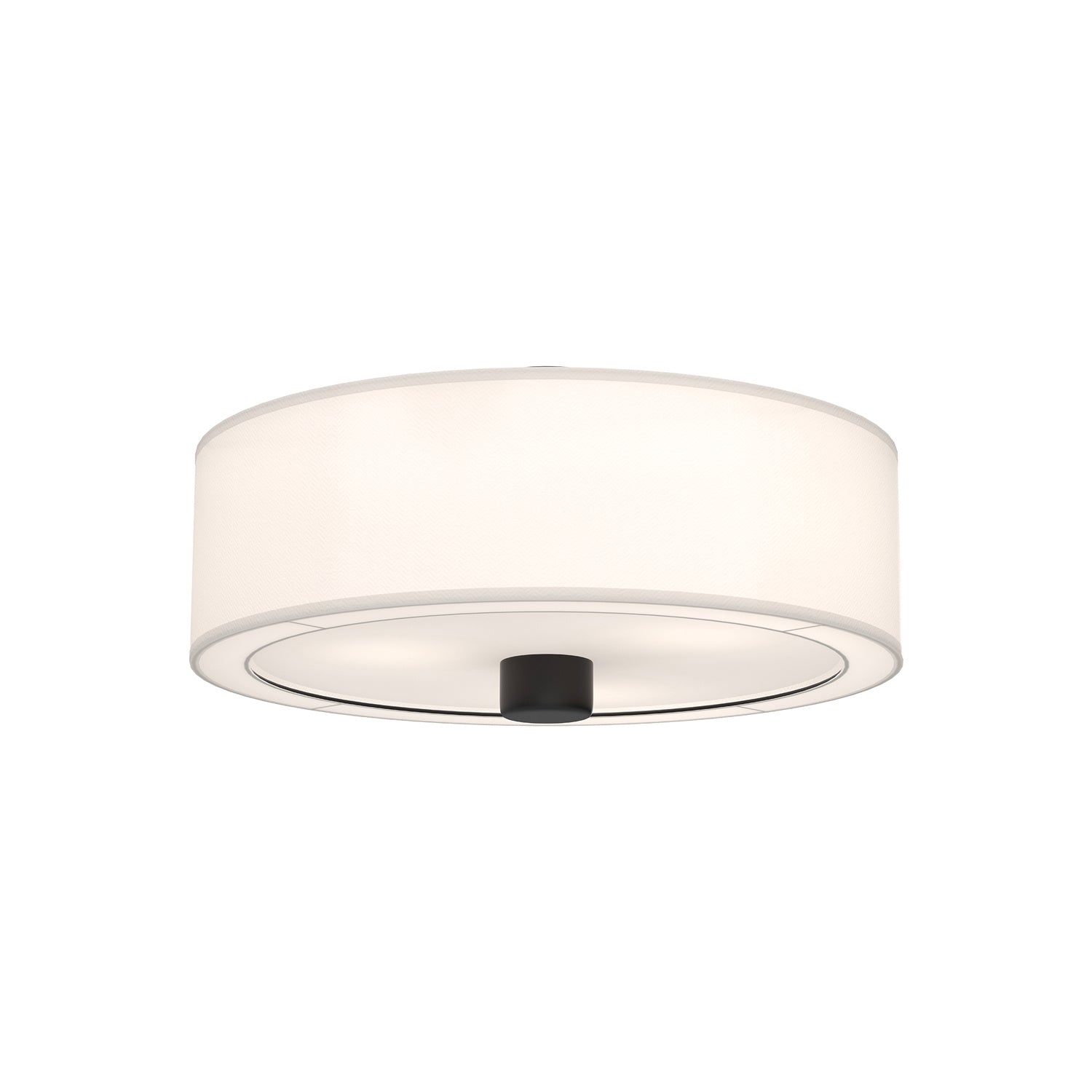 Alora - FM547924MBWL - Three Light Flush Mount - Theo - Matte Black/White Linen