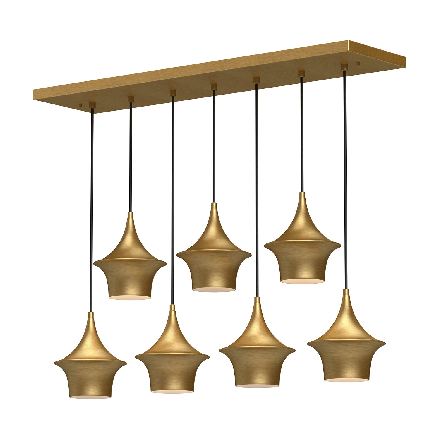 Alora - LP523036BG - Seven Light Linear Pendant - Emiko - Brushed Gold