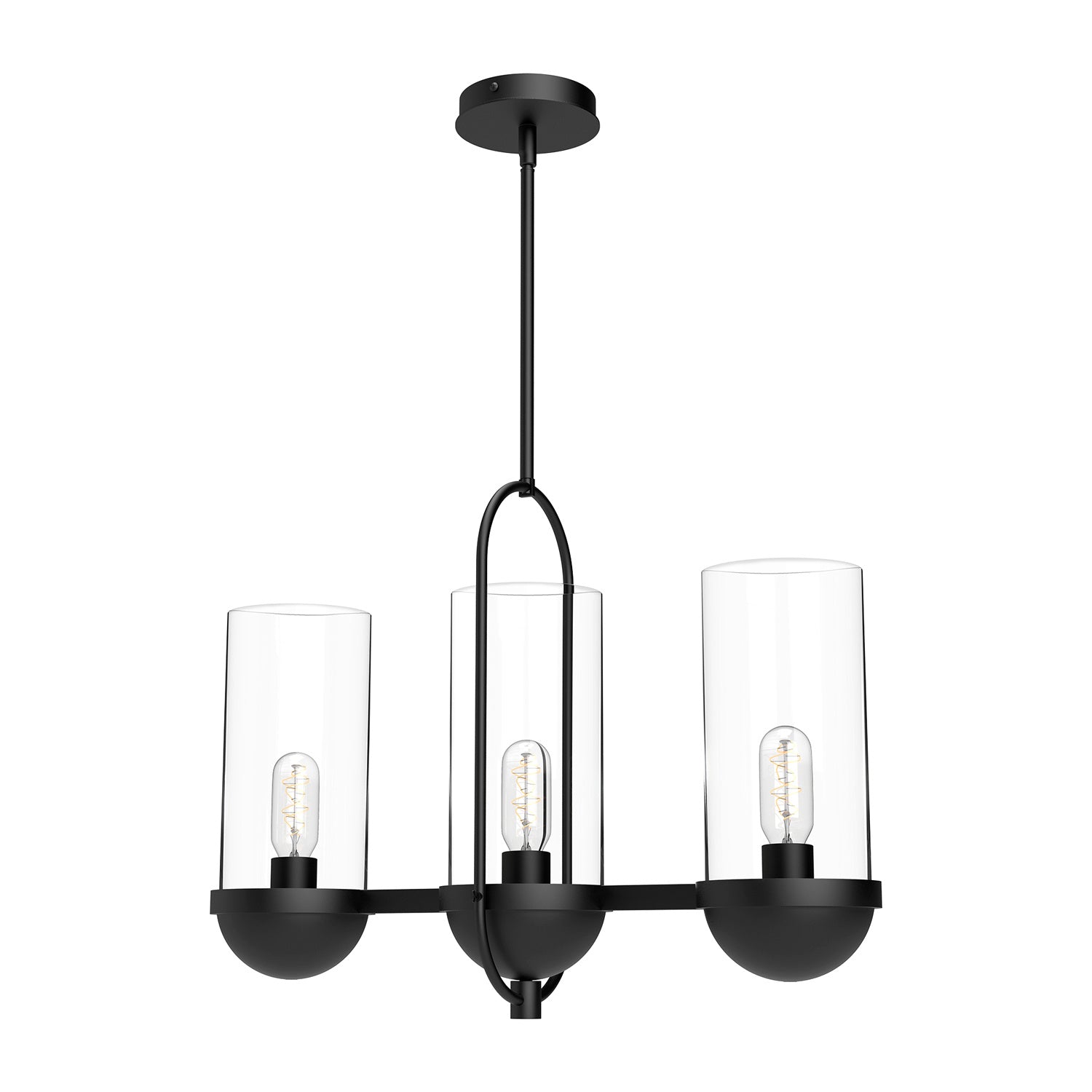 Alora - LP539024MBCL - Three Light Linear Pendant - Cyrus - Clear Glass/Matte Black