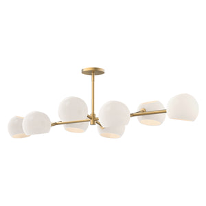 Alora - LP548848BGOP - Eight Light Linear Pendant - Willow - Brushed Gold/Opal Matte Glass