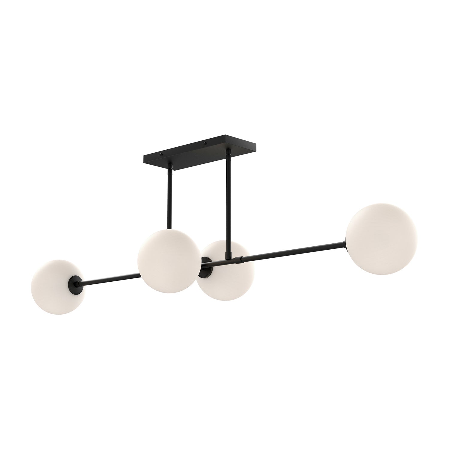 Alora - LP549448MBOP - Four Light Linear Pendant - Cassia - Matte Black/Opal Matte Glass