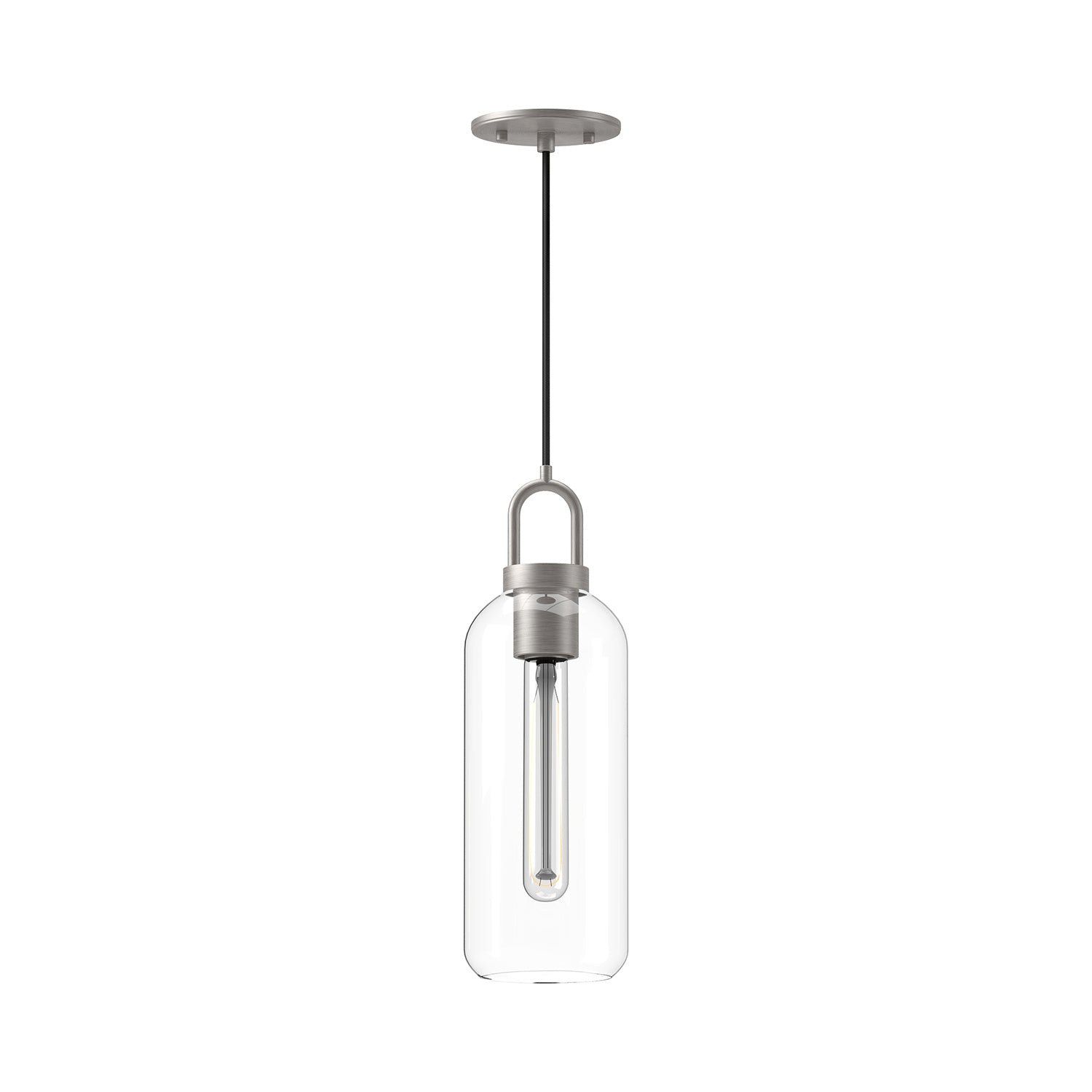 Alora - PD401505BNCL - One Light Pendant - Soji - Brushed Nickel/Clear Glass