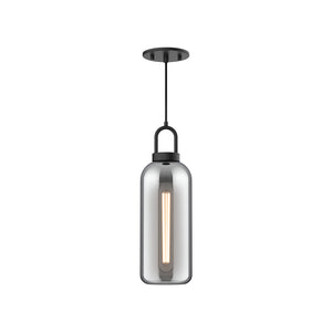 Alora - PD401505MBSM - One Light Pendant - Soji - Matte Black/Smoked Solid Glass