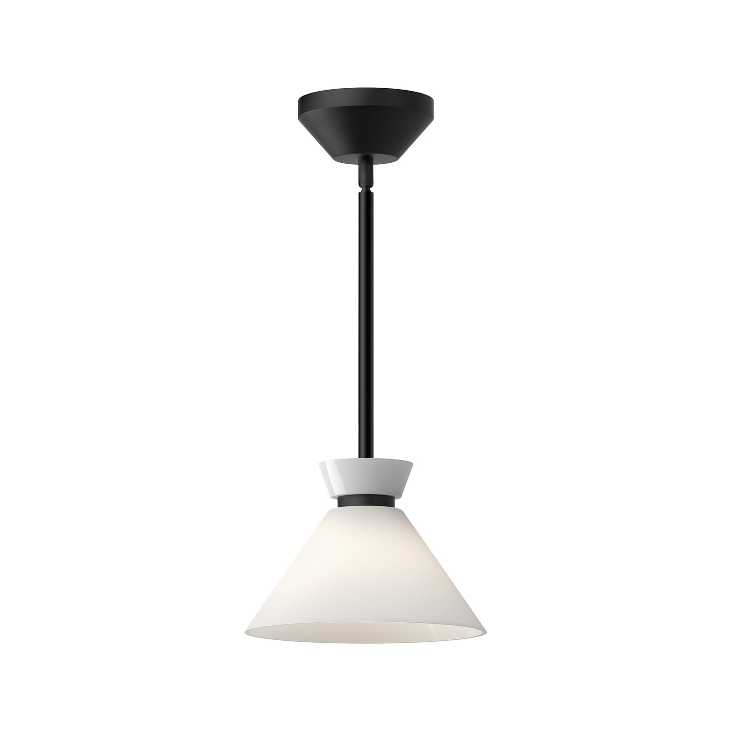 Alora - PD470108MBGO - One Light Pendant - Halston - Glossy Opal Glass/Matte Black