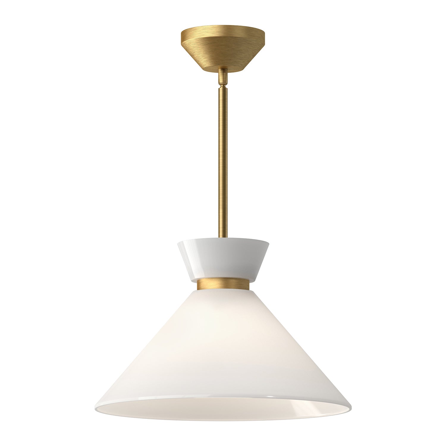 Alora - PD470514BGGO - One Light Pendant - Halston - Brushed Gold/Glossy Opal Glass