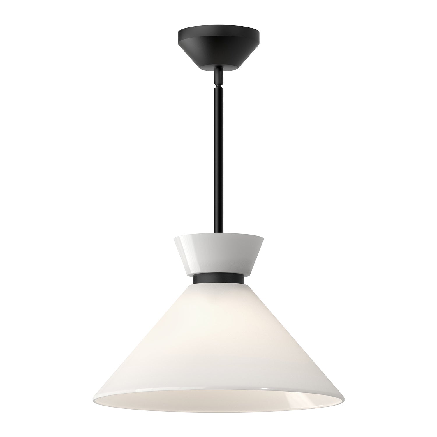 Alora - PD470514MBGO - One Light Pendant - Halston - Glossy Opal Glass/Matte Black