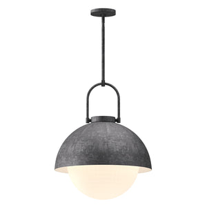 Alora - PD507216SLOP - One Light Pendant - Harper - Steel Shade/Opal Matte Glass