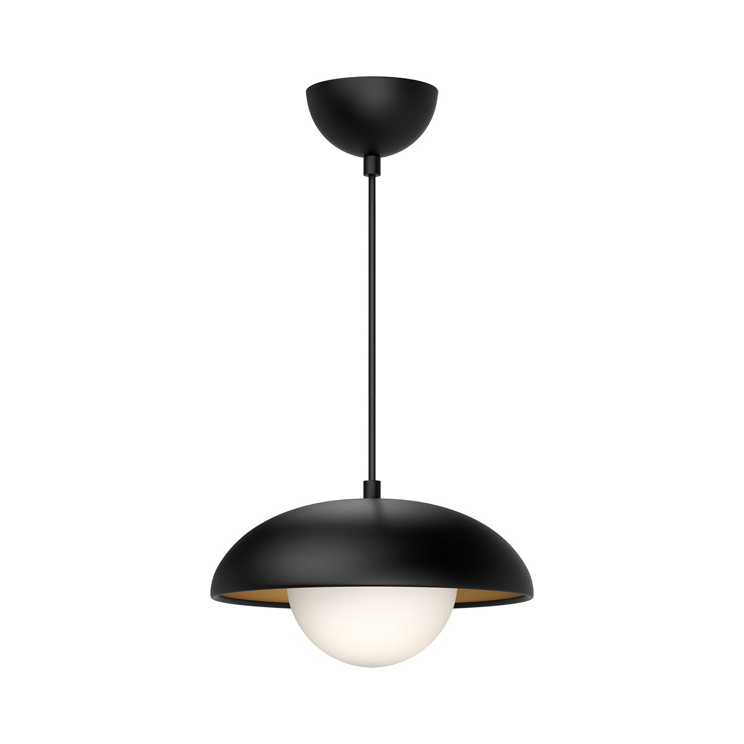 Alora - PD522011MBOP - One Light Pendant - Rubio - Matte Black/Opal Matte Glass