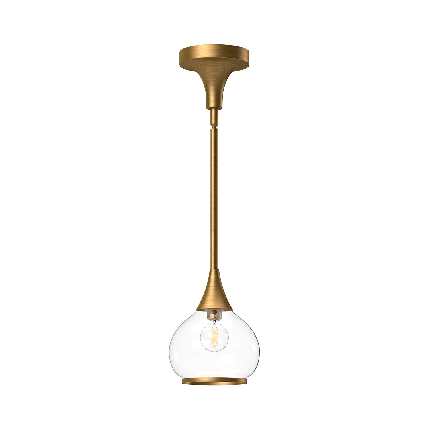 Alora - PD524006AGCL - One Light Pendant - Hazel - Aged Gold/Clear Glass