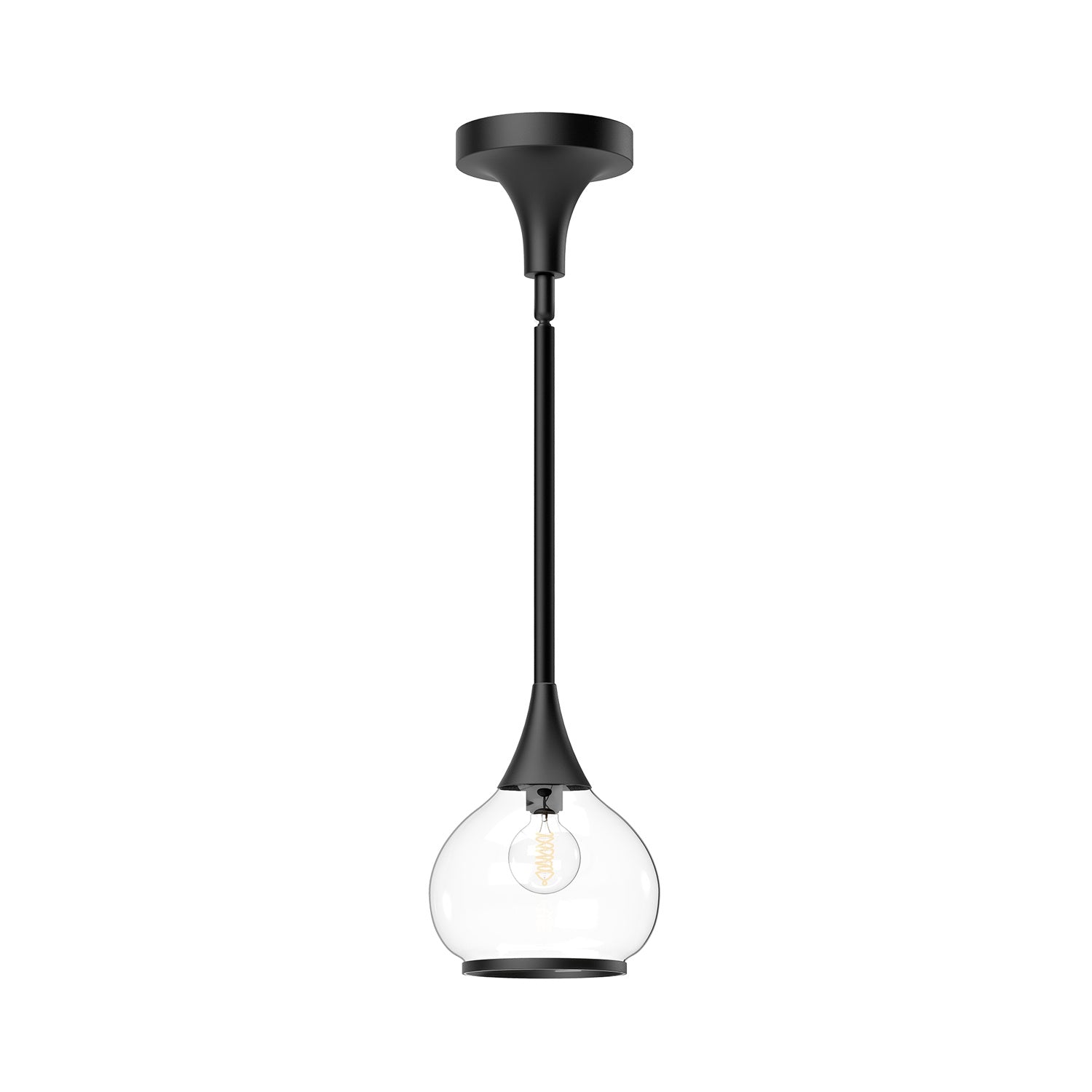 Alora - PD524006MBCL - One Light Pendant - Hazel - Clear Glass/Matte Black