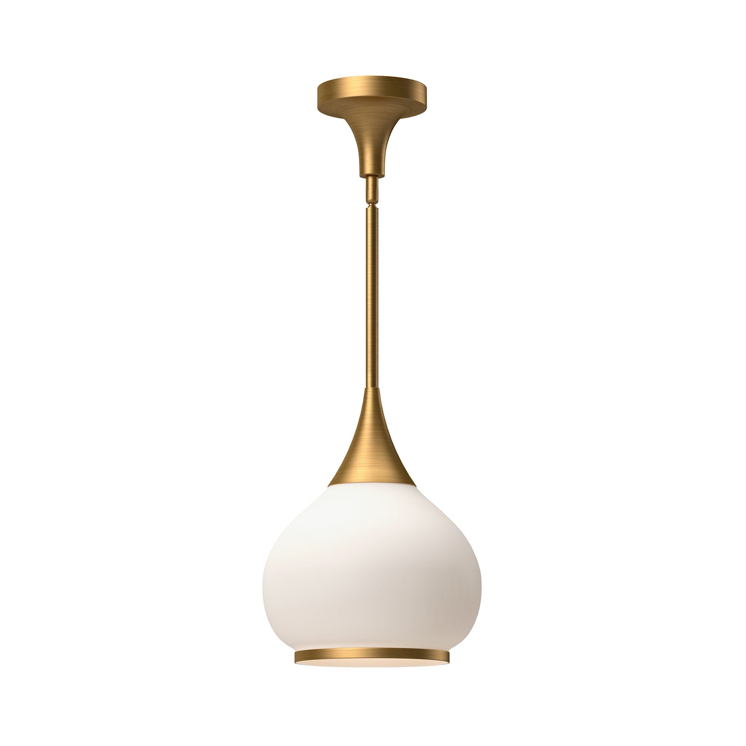 Alora - PD524110AGOP - One Light Pendant - Hazel - Aged Gold/Opal Matte Glass