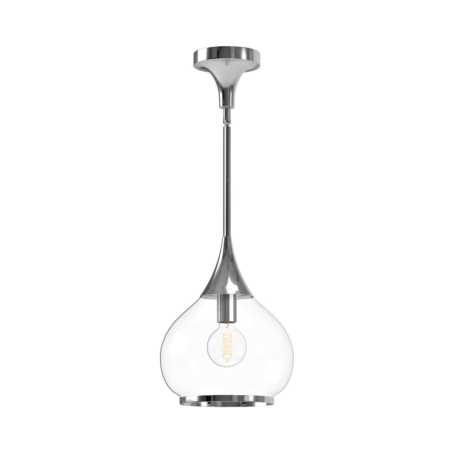 Alora - PD524110CHCL - One Light Pendant - Hazel - Chrome/Clear Glass