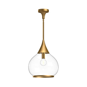 Alora - PD524214AGCL - One Light Pendant - Hazel - Aged Gold/Clear Glass