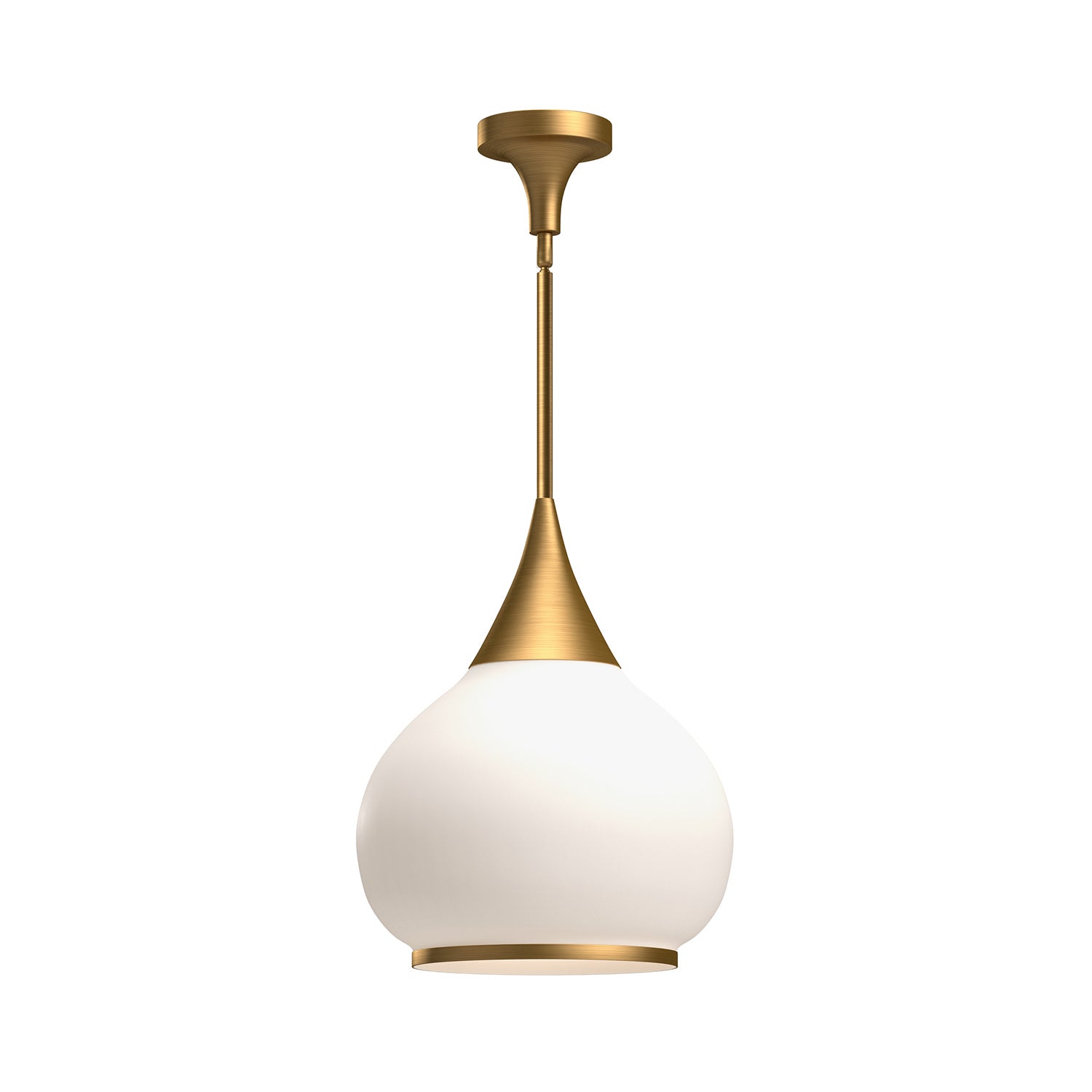 Alora - PD524214AGOP - One Light Pendant - Hazel - Aged Gold/Opal Matte Glass