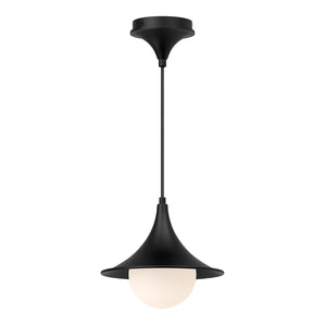 Alora - PD525009MBOP - One Light Pendant - Fuji - Matte Black/Opal Matte Glass