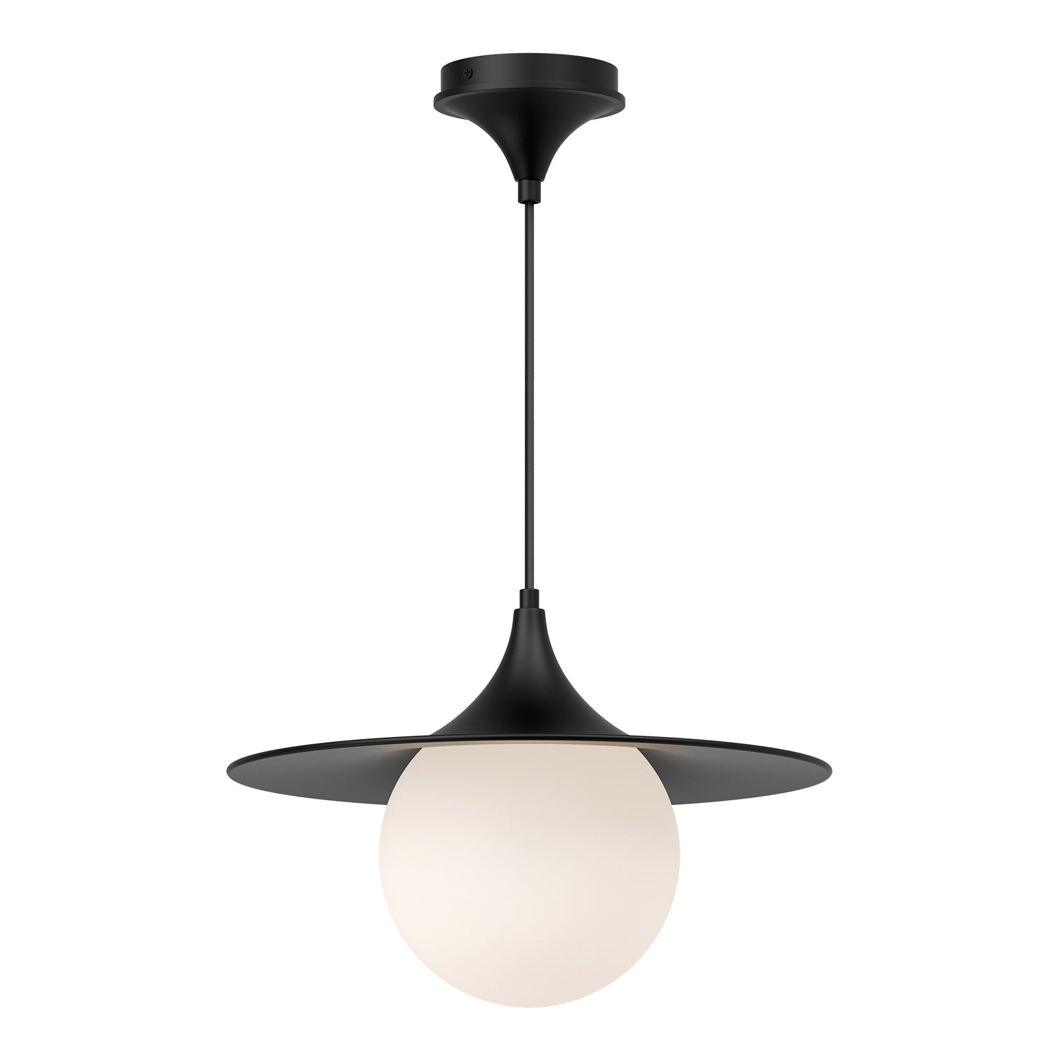 Alora - PD525216MBOP - One Light Pendant - Fuji - Matte Black/Opal Matte Glass