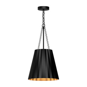 Alora - PD528012MB - One Light Pendant - Plisse - Matte Black