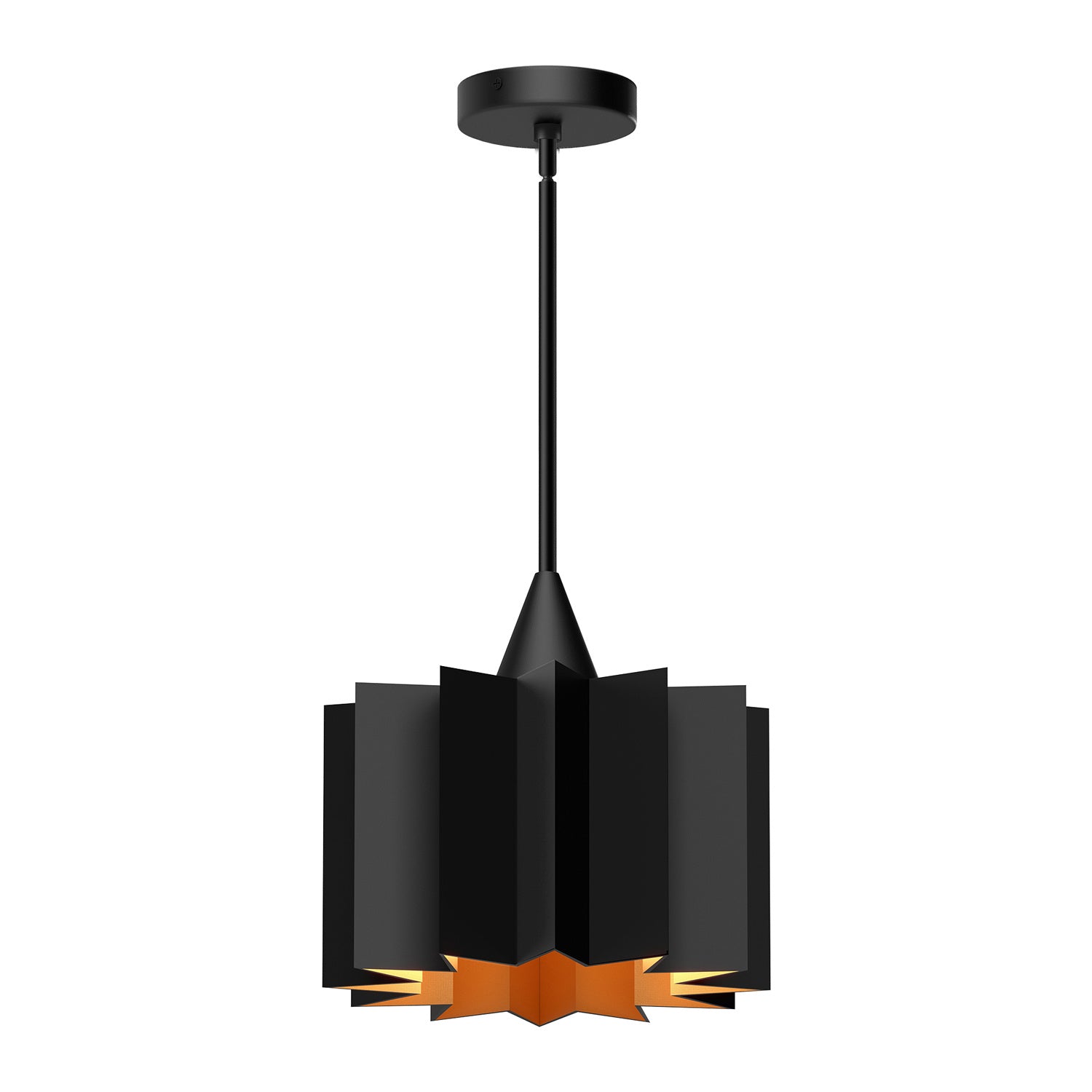 Alora - PD528412MB - One Light Pendant - Plisse - Matte Black