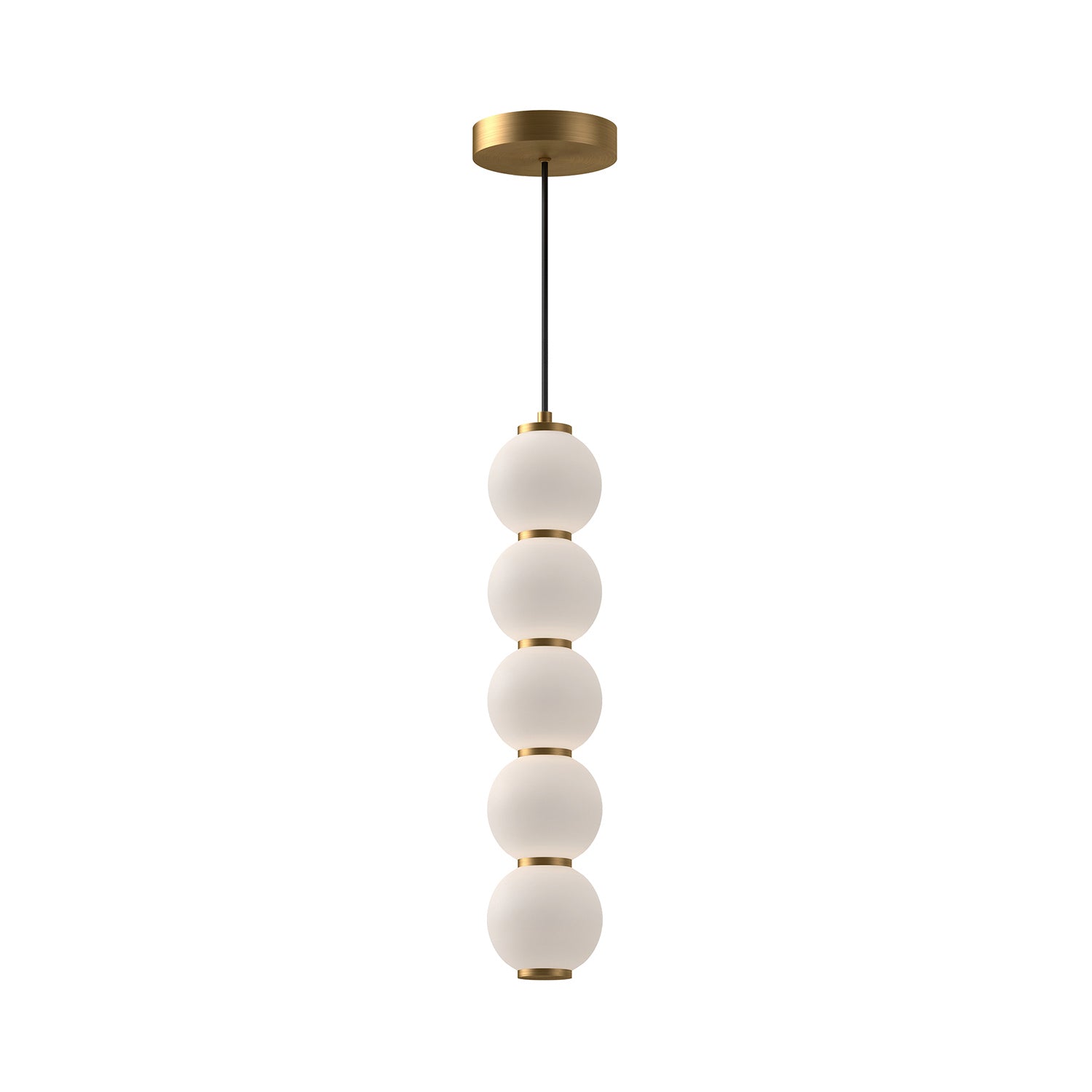 Alora - PD531515AGOP - LED Pendant - Bijou - Aged Gold/Opal Matte Glass