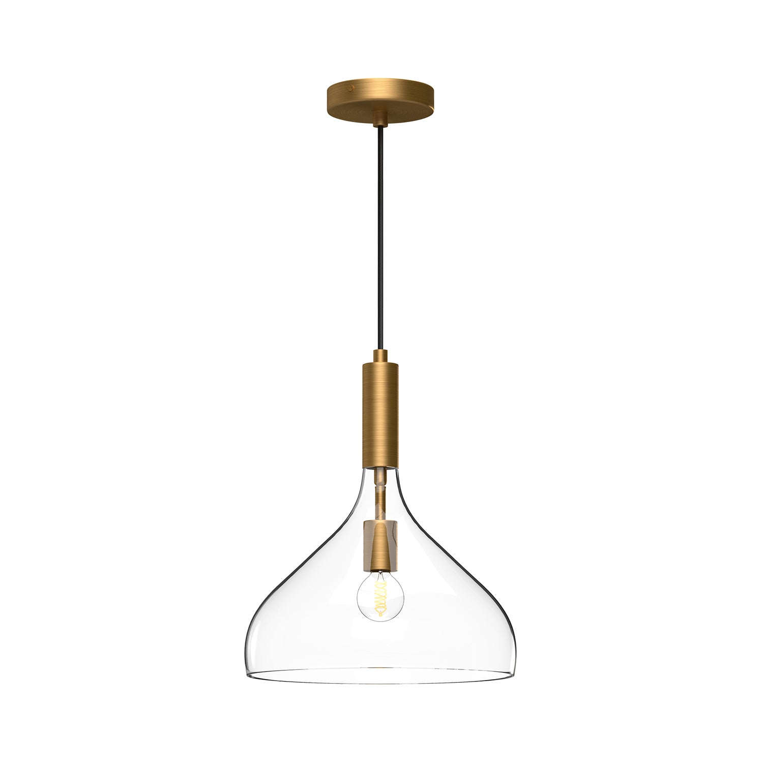 Alora - PD532312AGCL - One Light Pendant - Belleview - Aged Gold/Clear Glass