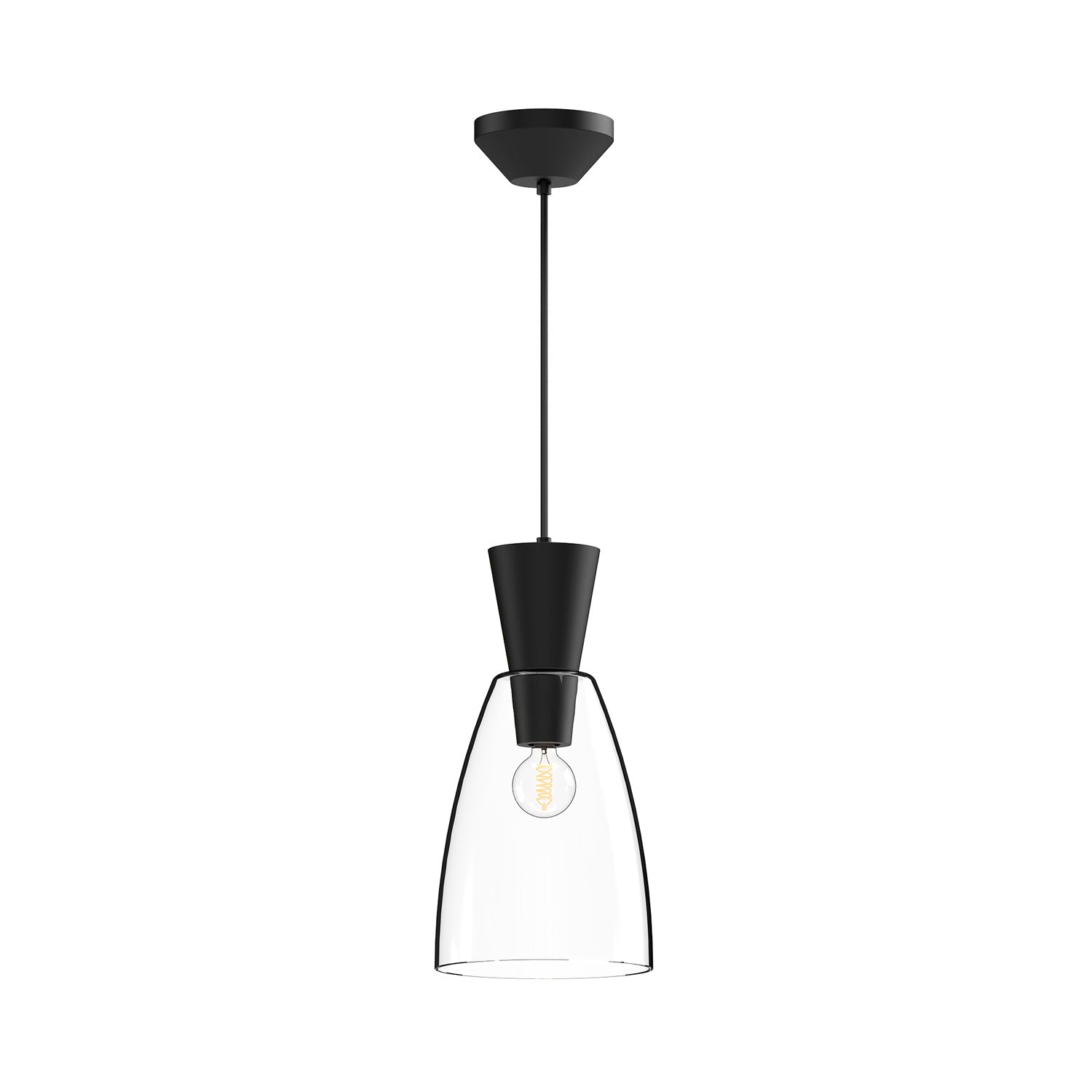 Alora - PD534007MBCL - One Light Pendant - Arlo - Clear Glass/Matte Black