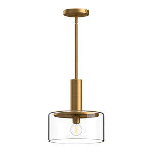 Alora - PD535010AGCL - One Light Pendant - Royale - Aged Gold/Clear Glass