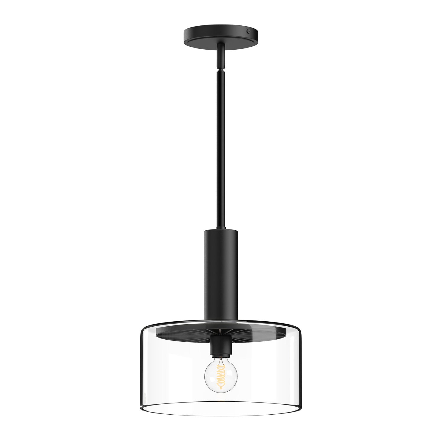 Alora - PD535010MBCL - One Light Pendant - Royale - Clear Glass/Matte Black