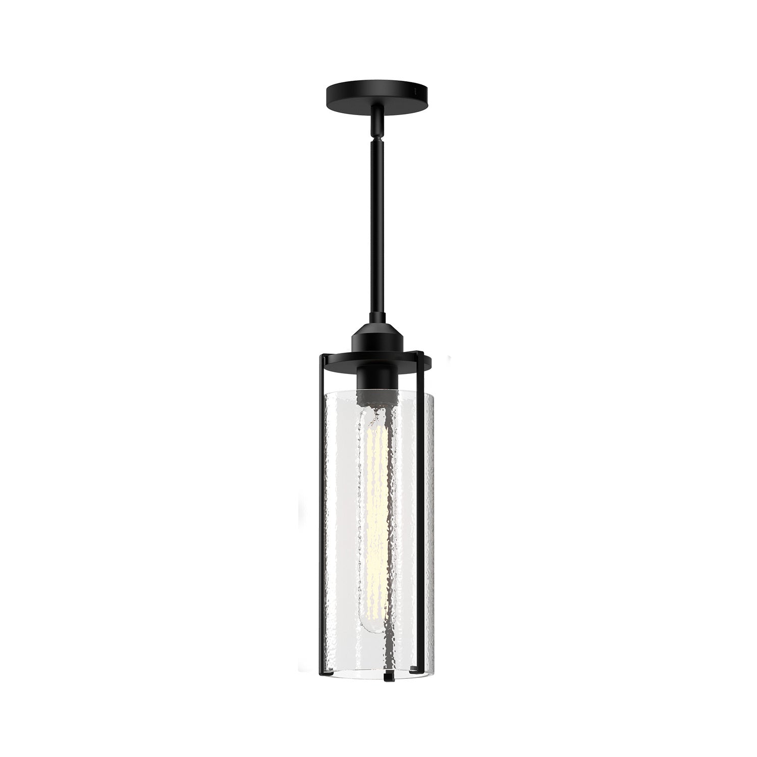 Alora - PD536005MBWC - One Light Pendant - Belmont - Clear Water Glass/Matte Black