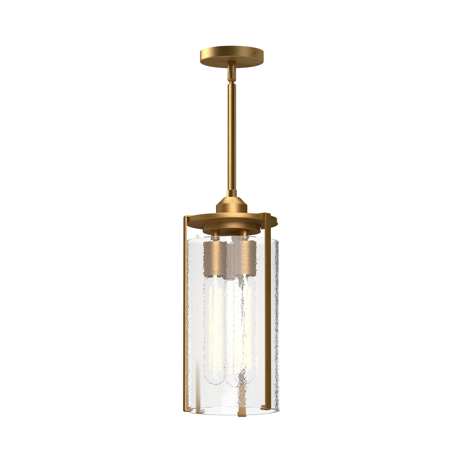 Alora - PD536107AGWC - Three Light Pendant - Belmont - Aged Gold/Clear Water Glass