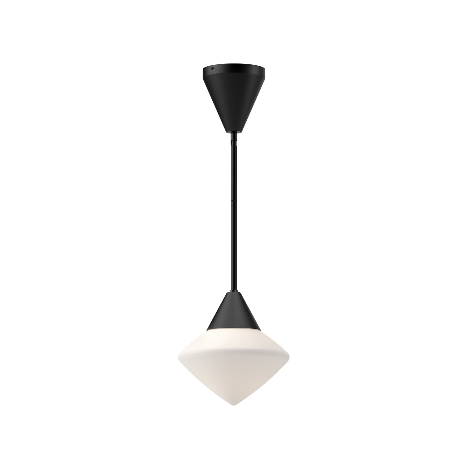 Alora - PD537508MBOP - One Light Pendant - Nora - Matte Black/Opal Matte Glass