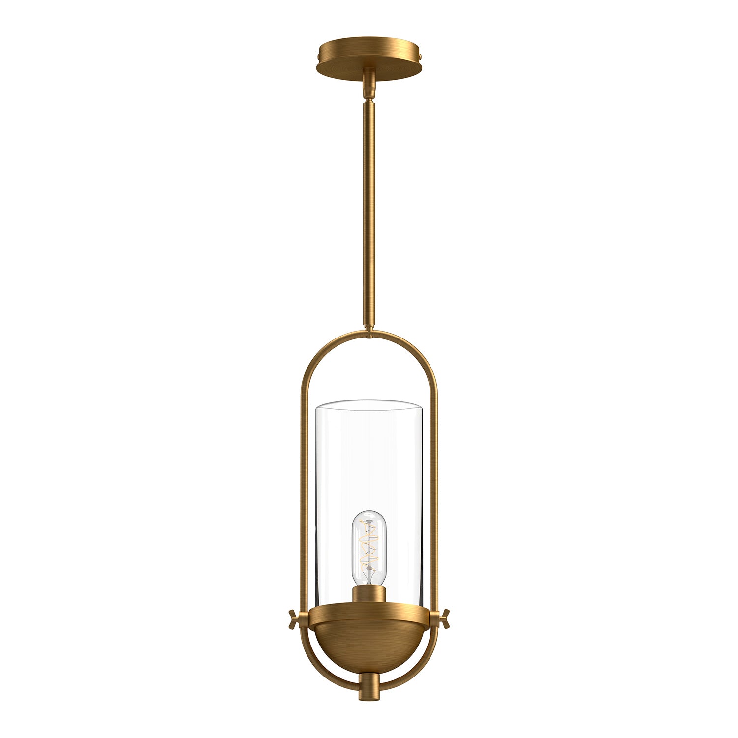 Alora - PD539018AGCL - One Light Pendant - Cyrus - Aged Gold/Clear Glass