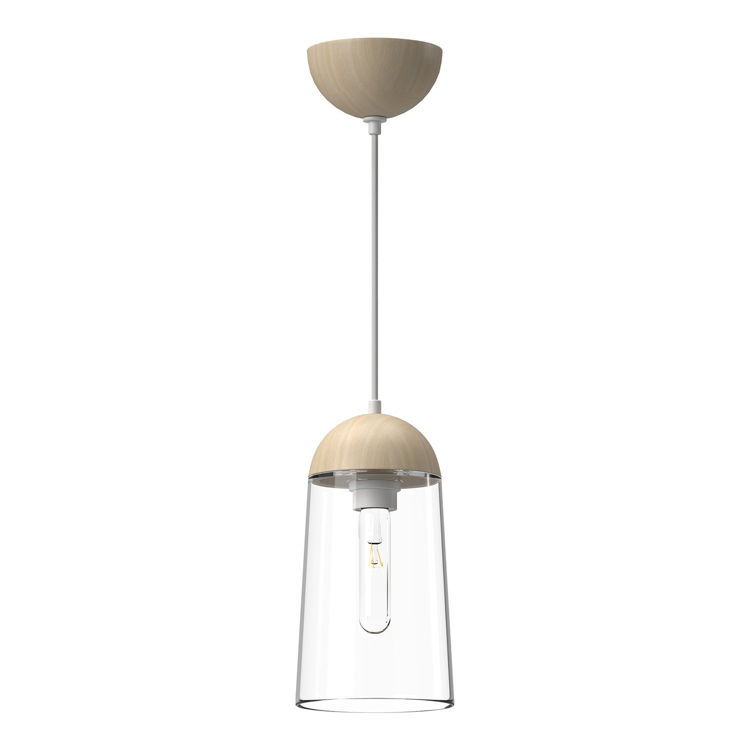 Alora - PD542207WHWK - One Light Pendant - Emil - White/White Oak