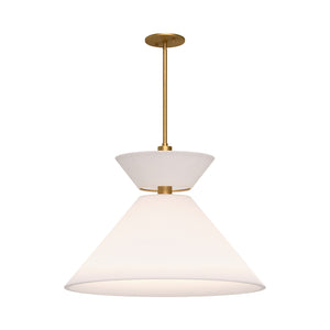 Alora - PD543022AGWL - One Light Pendant - Chapelle - Aged Gold/White Linen