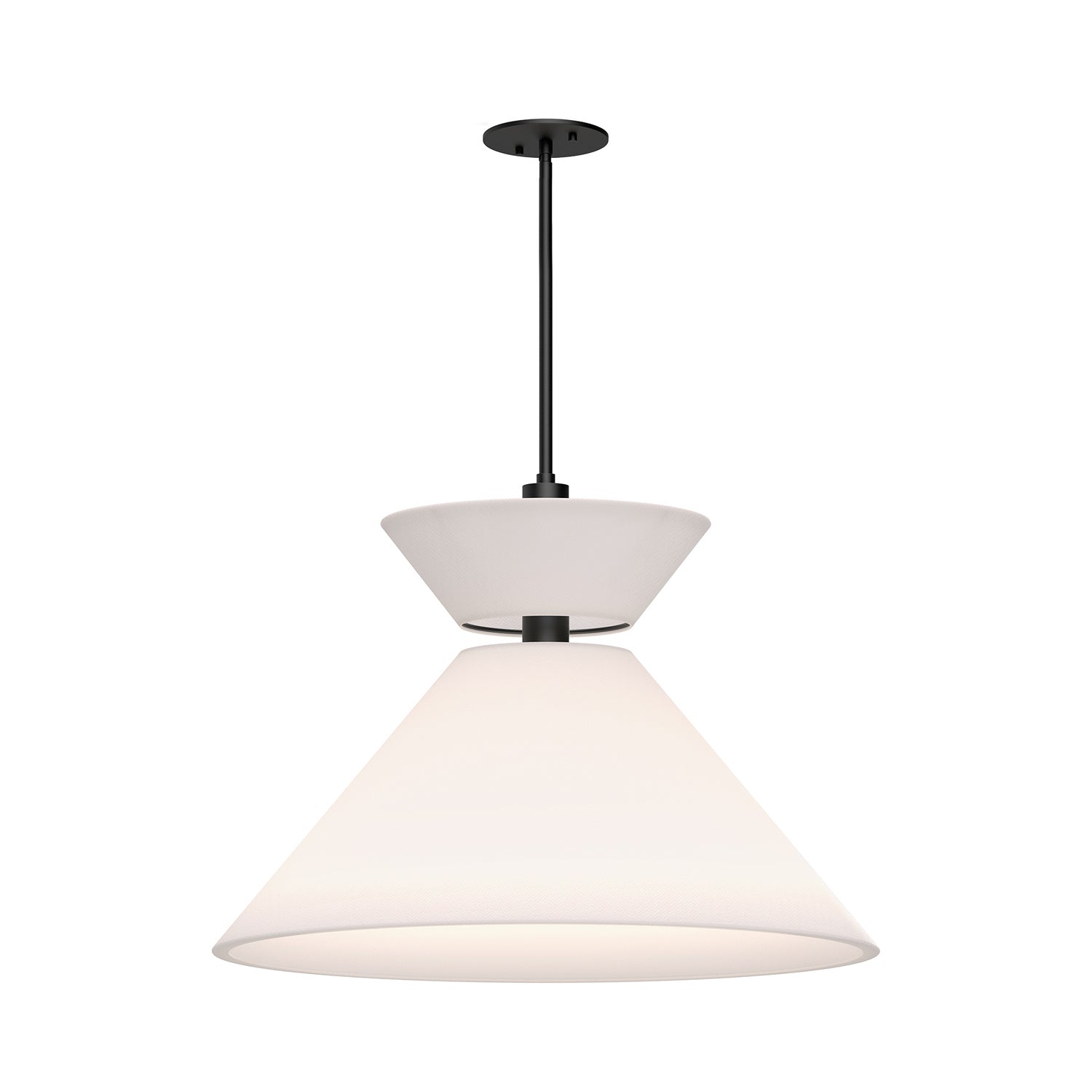 Alora - PD543022MBWL - One Light Pendant - Chapelle - Matte Black/White Linen