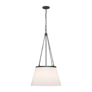 Alora - PD544517MBWL - One Light Pendant - Speakeasy - Matte Black/White Linen