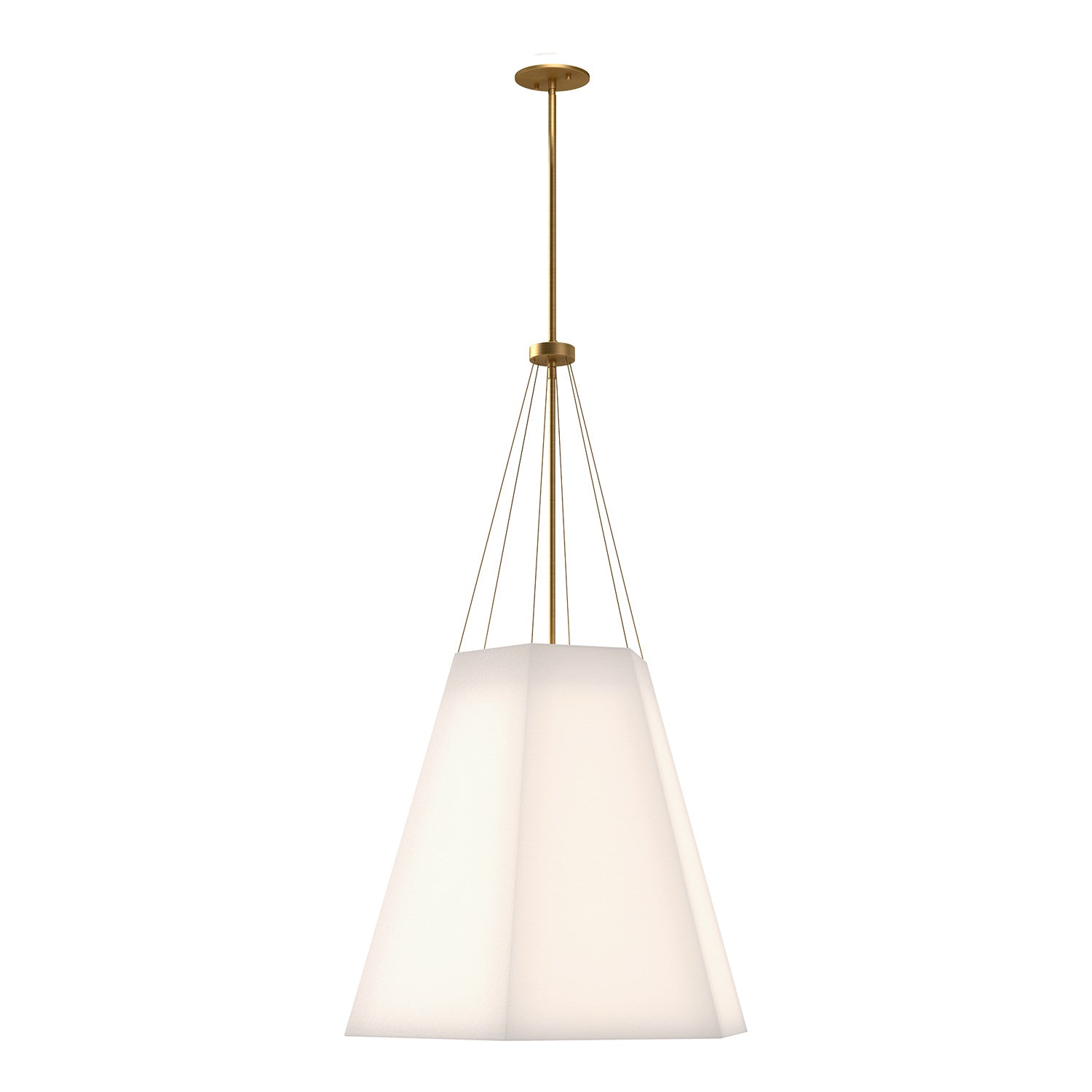 Alora - PD545622AGWL - Three Light Pendant - Manila - Aged Gold/White Linen